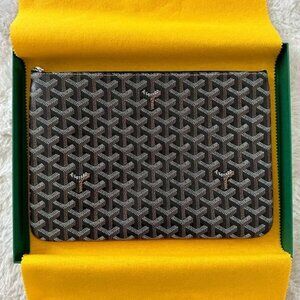 GOYARD POCHETTE SENAT MM, NOIR/BLACK COLOR, BRAND NEW